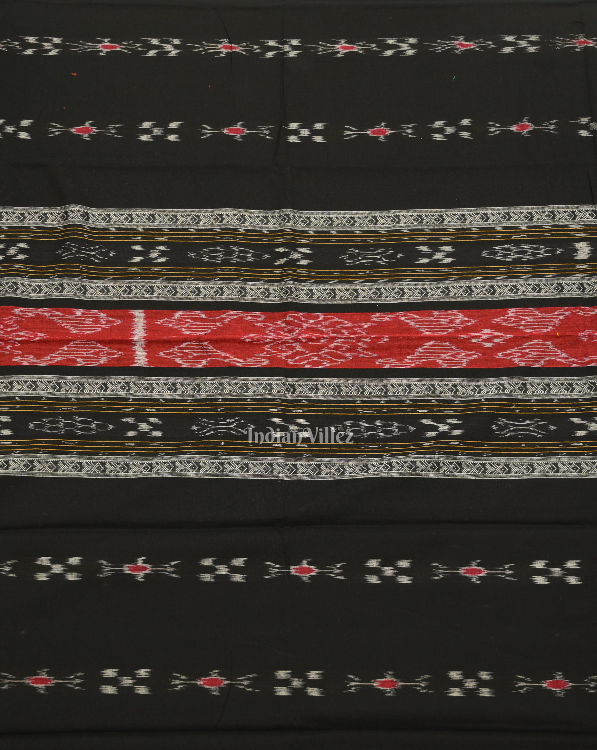 Black Red Pasapali Sambalpuri Cotton Dress set with Dupatta 