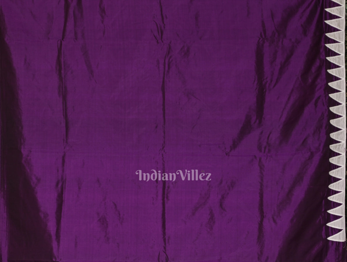 Purple Applique Work Handwoven saree 