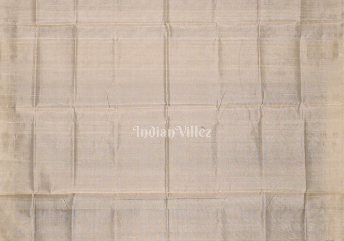 Black White Phoda Kumbha Tussar Silk Saree with Sarabandha Anchal 