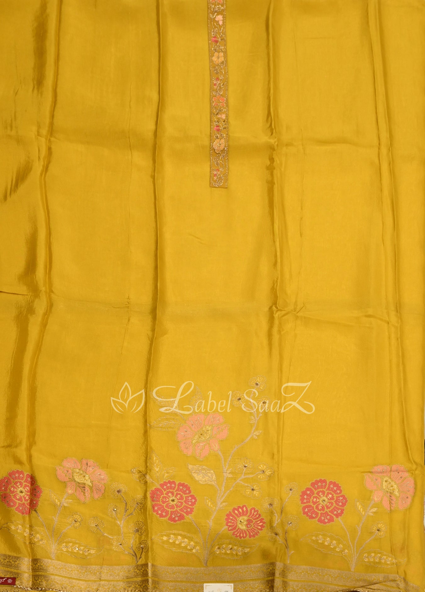 Mustard Yellow Unstitched Salwar Suit 