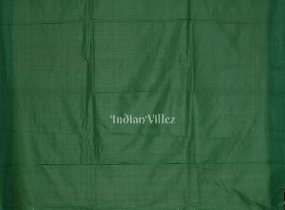 Rani Pink Tussar Silk Saree with Green Border & Anchal 