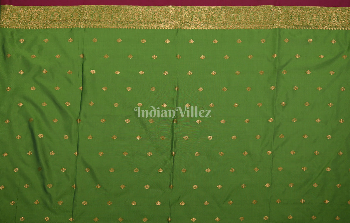 Wine Green Kanjivaram Silk Saree 