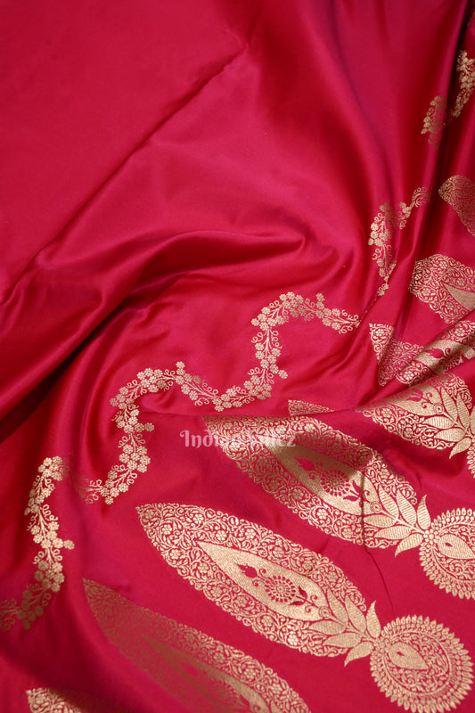  Rani Pink Soft Pure Mashru Satin Silk Banarasi Saree