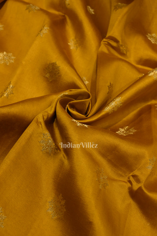 Exclusive Mustard Yellow Kora Organza Banarasi Silk Saree 