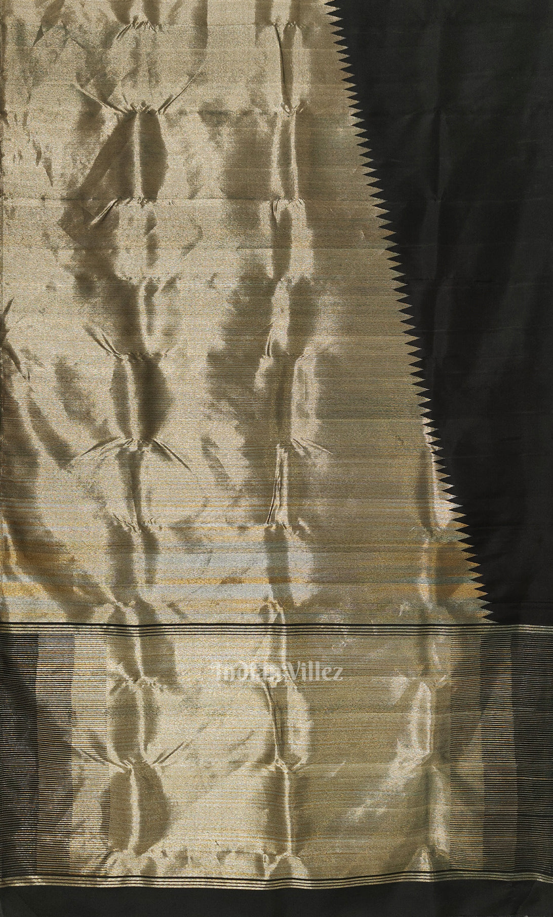 Exclusive Designer Pure Black Kanjivaram Tissue Silk Saree