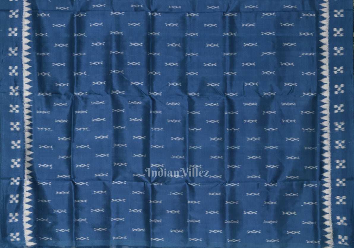 Blue Pasapali  Odisha Ikat Contemporary Designer Saree