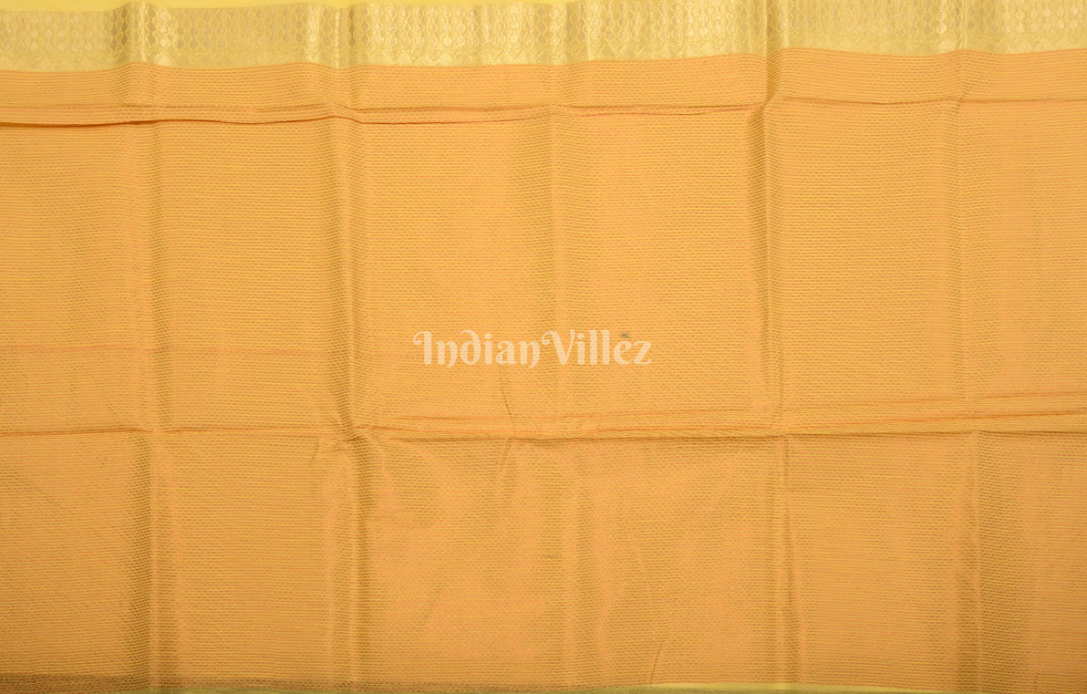 yellow Golden Handwoven Linen Saree