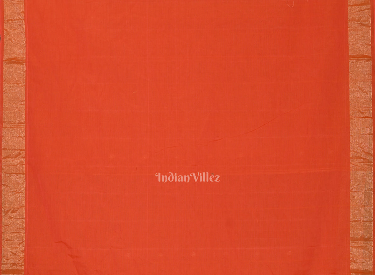 Orange Rich Pallu  Cotton Paithani  Saree