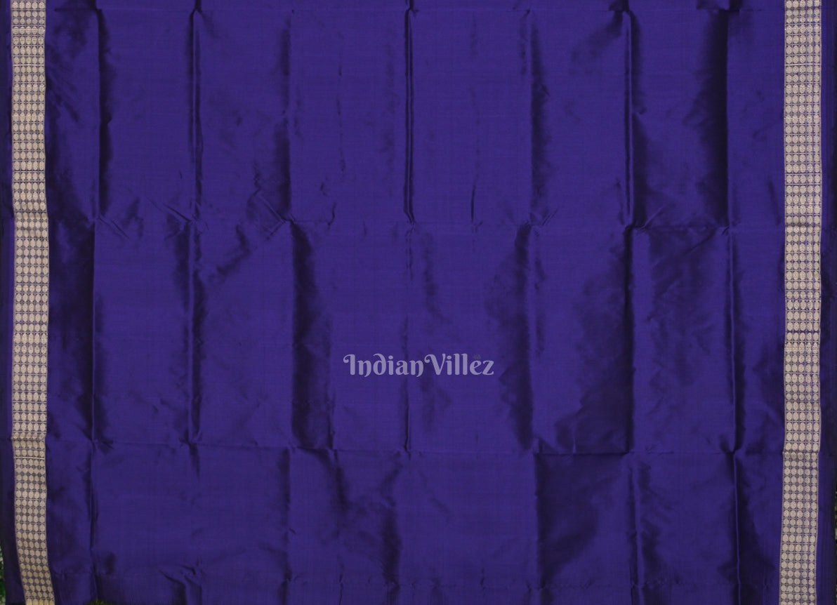 Parrot Green Blue Dolabedi Bomkai Sambalpuri Ikat Silk Saree 