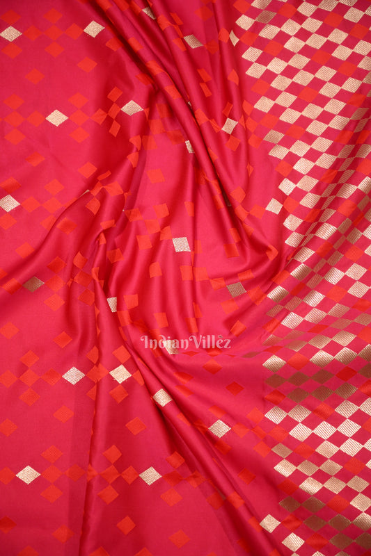 Exclusive Bridal Rani Pink Mashru Satin Silk Banarasi Saree 