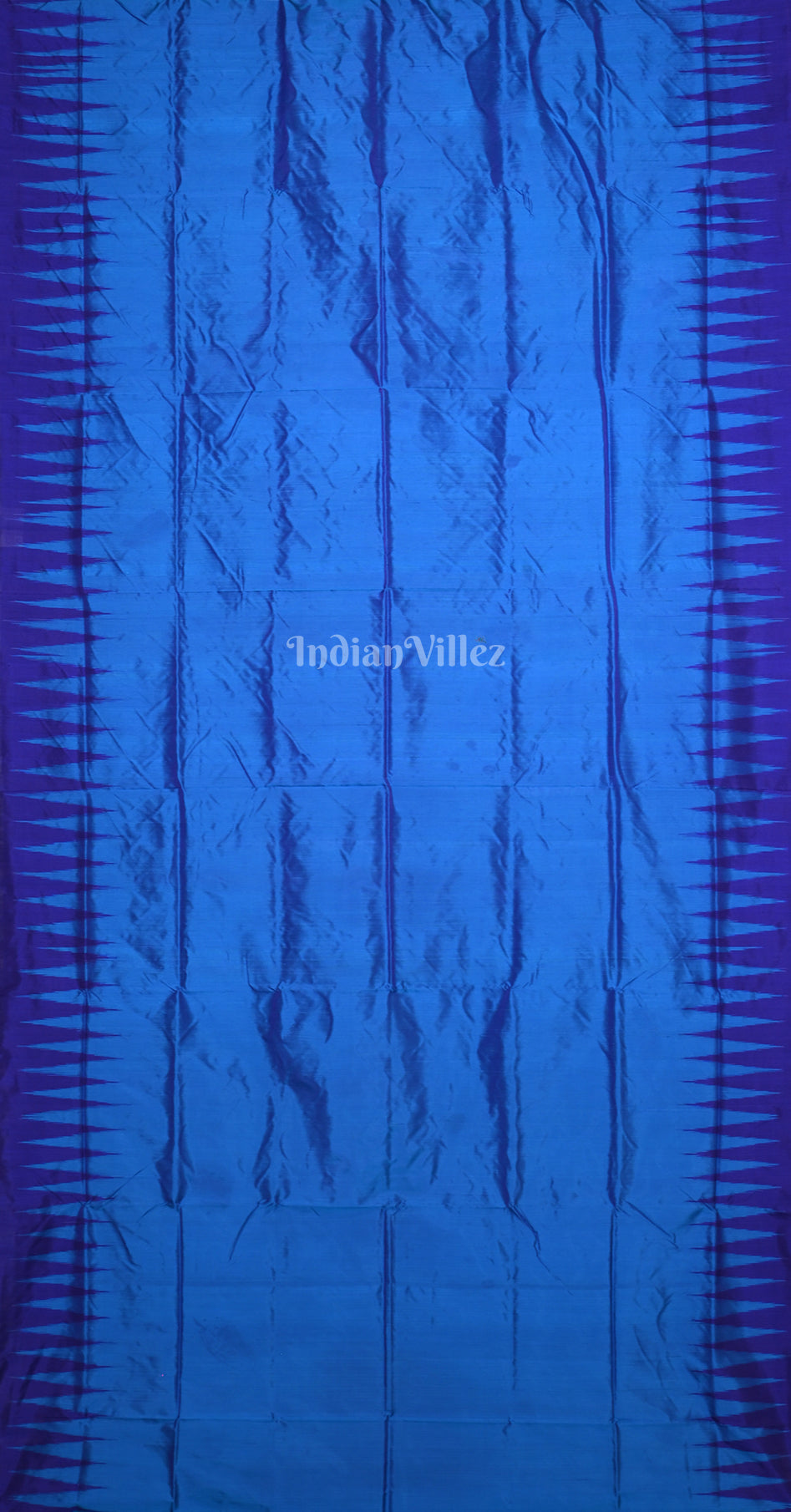 Blue Odisha Ikat Bomkai Sambalpuri Silk Saree with Floral Pallu
