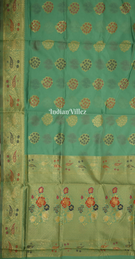 Sea Green Meenakari Weaving Banarasi Saree