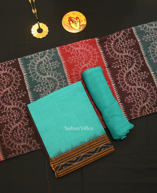 Multi Color  Odisha Ikat Sambalpuri Dress Set & Dupatta