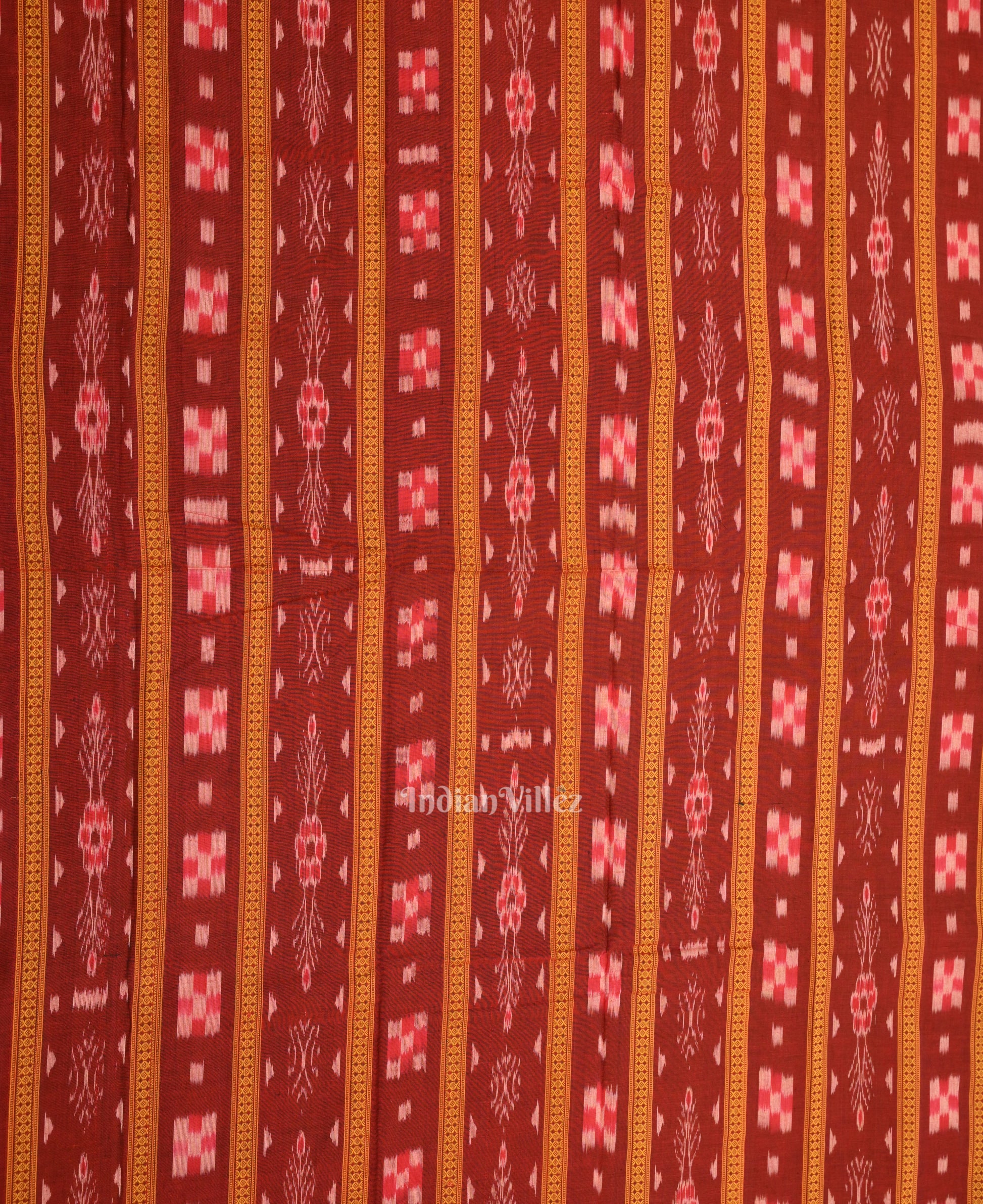 Maroon Black Pasapali Sambalpuri Cotton Dress set with Dupatta 