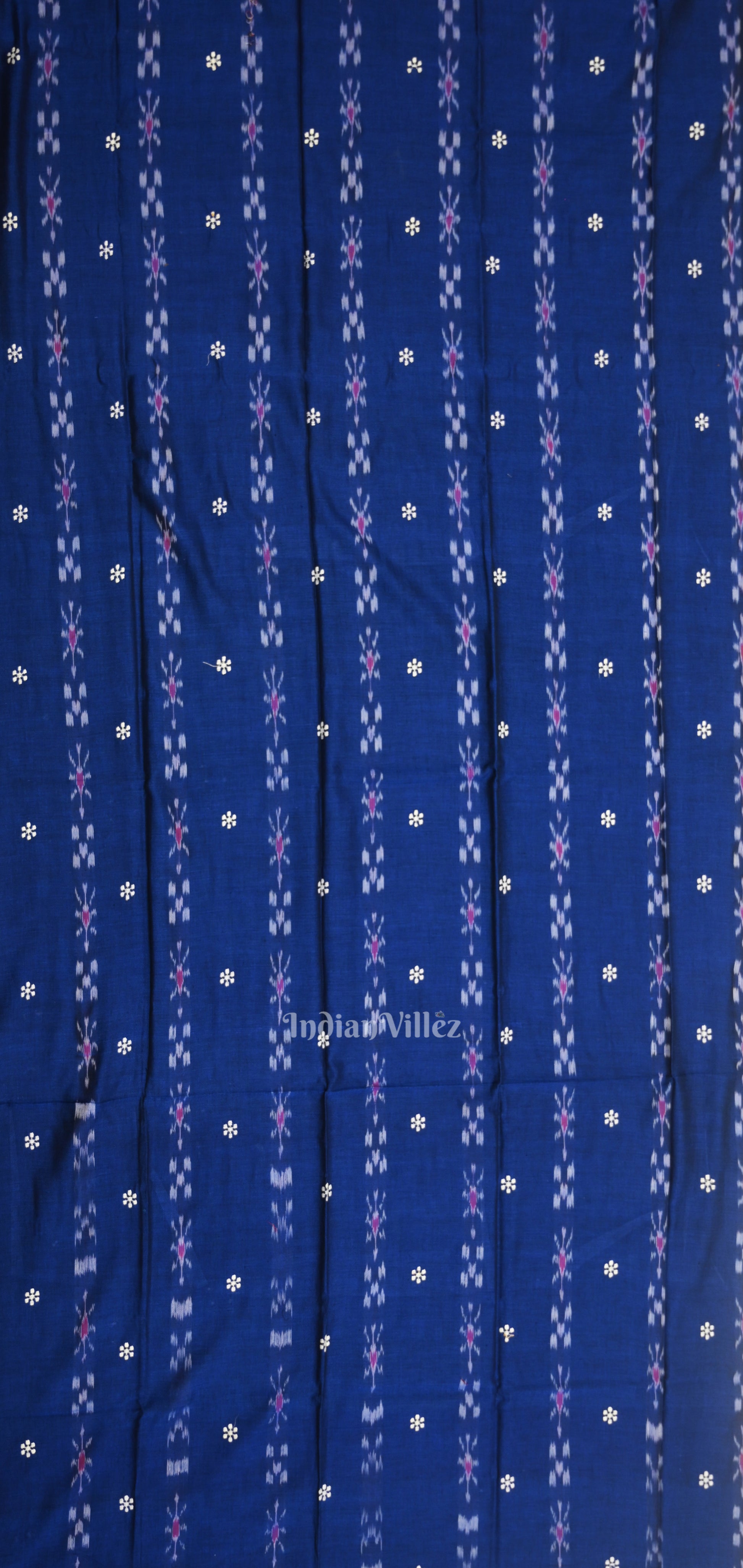 Blue Yellow Flower Buti Odisha Ikat  Sambalpuri Dress Set & Dupatta 