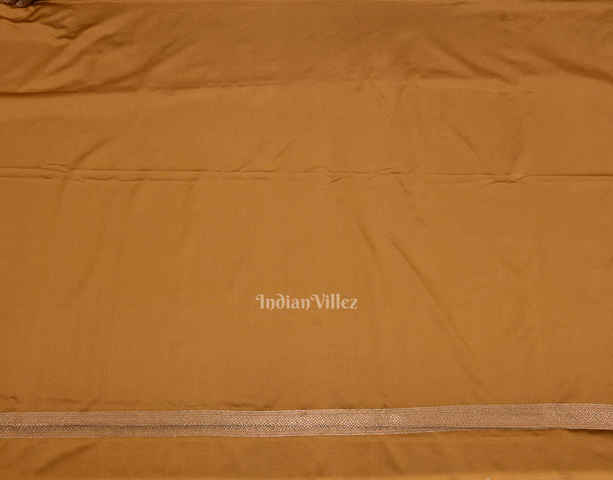 Rust Orange Dual Tone Pure  Meenakari Mashru Satin Silk Banarasi Saree