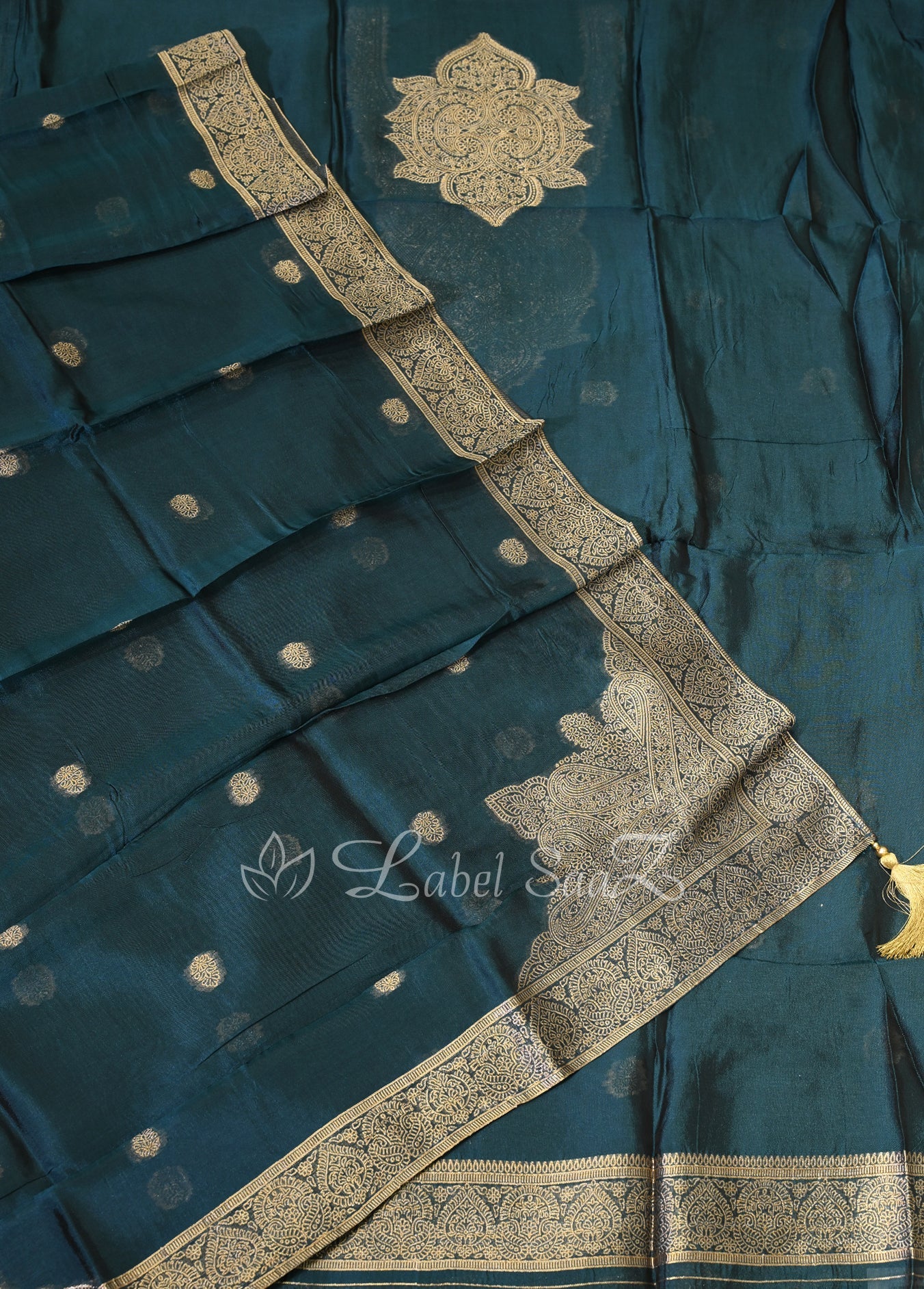 Peacock Blue Unstitched Salwar Suit 