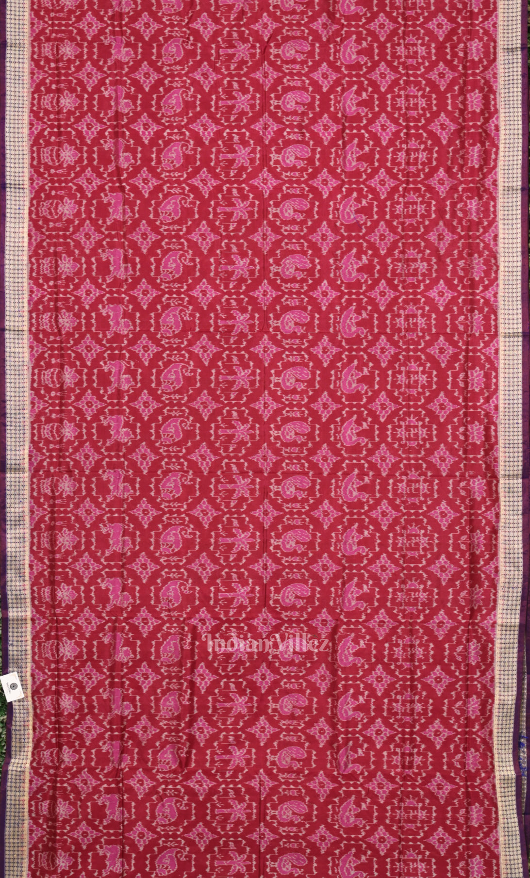 Maroon Purple Odisha Ikat Sambalpuri Silk Saree