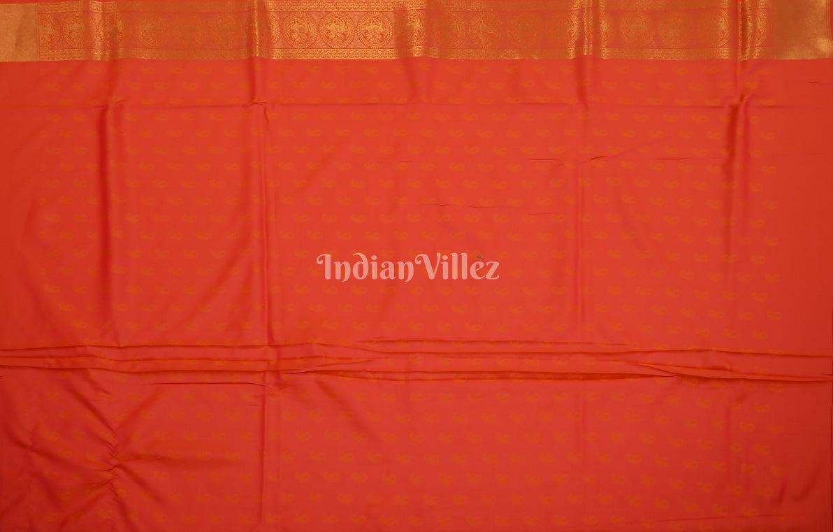 Orange Royal Jacquard Tissue Banarasi Self Weaving Saree