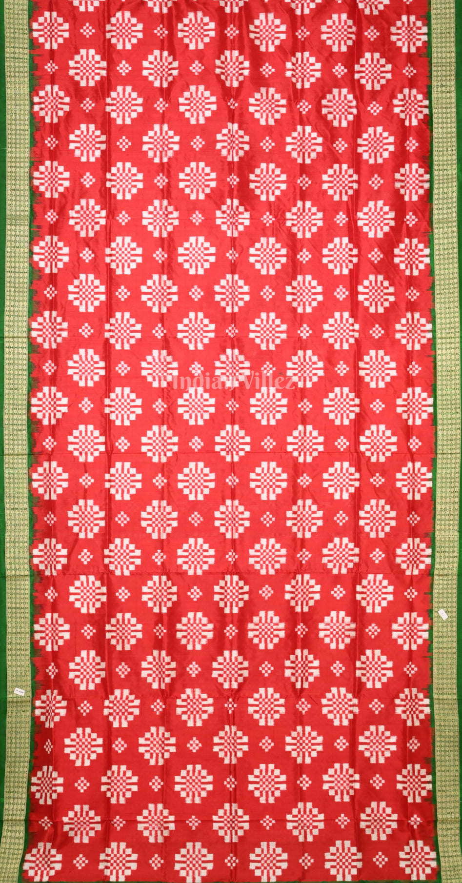 Red Green Pasapali Odisha Ikat Sambalpuri Silk Saree