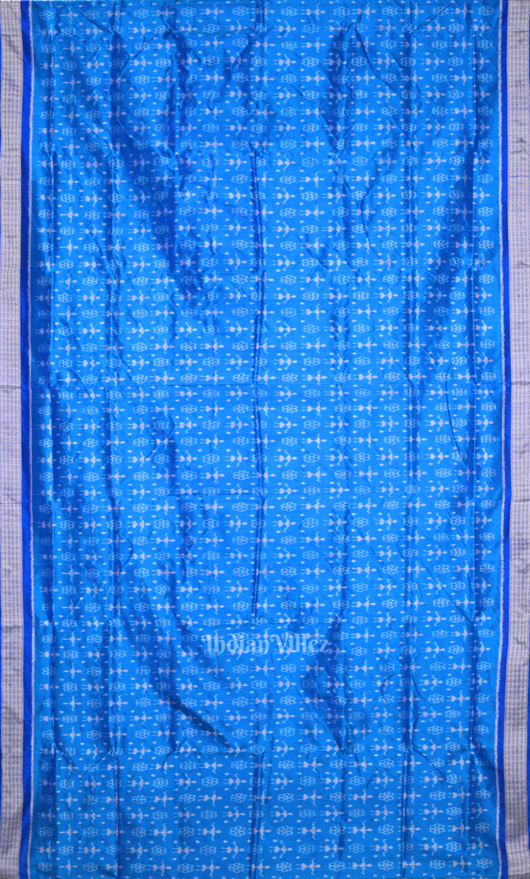 Navy Blue Tribal Theme Odisha Ikat Sambalpuri Silk Saree 