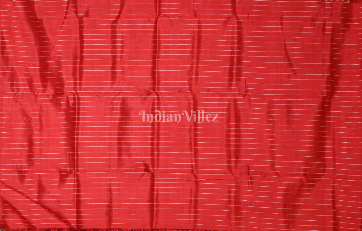 Maroon Red Nabakothi Odisha Ikat Contemporary Designer Silk Saree