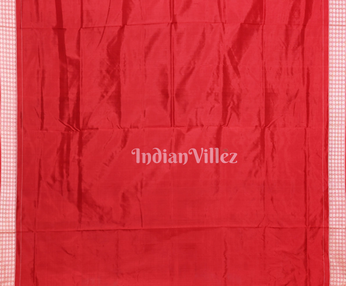 Exclusive Dark Maroon Red Nabakothi Odisha Ikat Sambalpuri Silk Saree