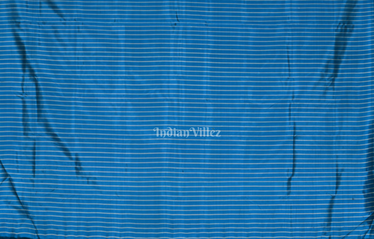 Blue Copper sulphate Dolphin Theme Contemporary Designer Silk Saree
