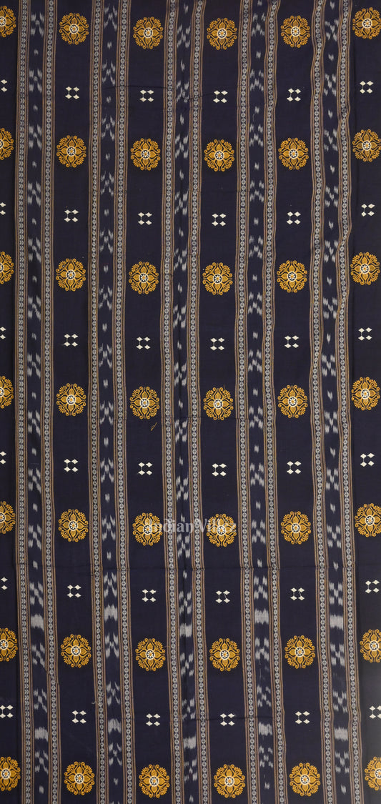 Blue yellow Sambalpuri Bomkai Cotton Dress set with Dupatta 