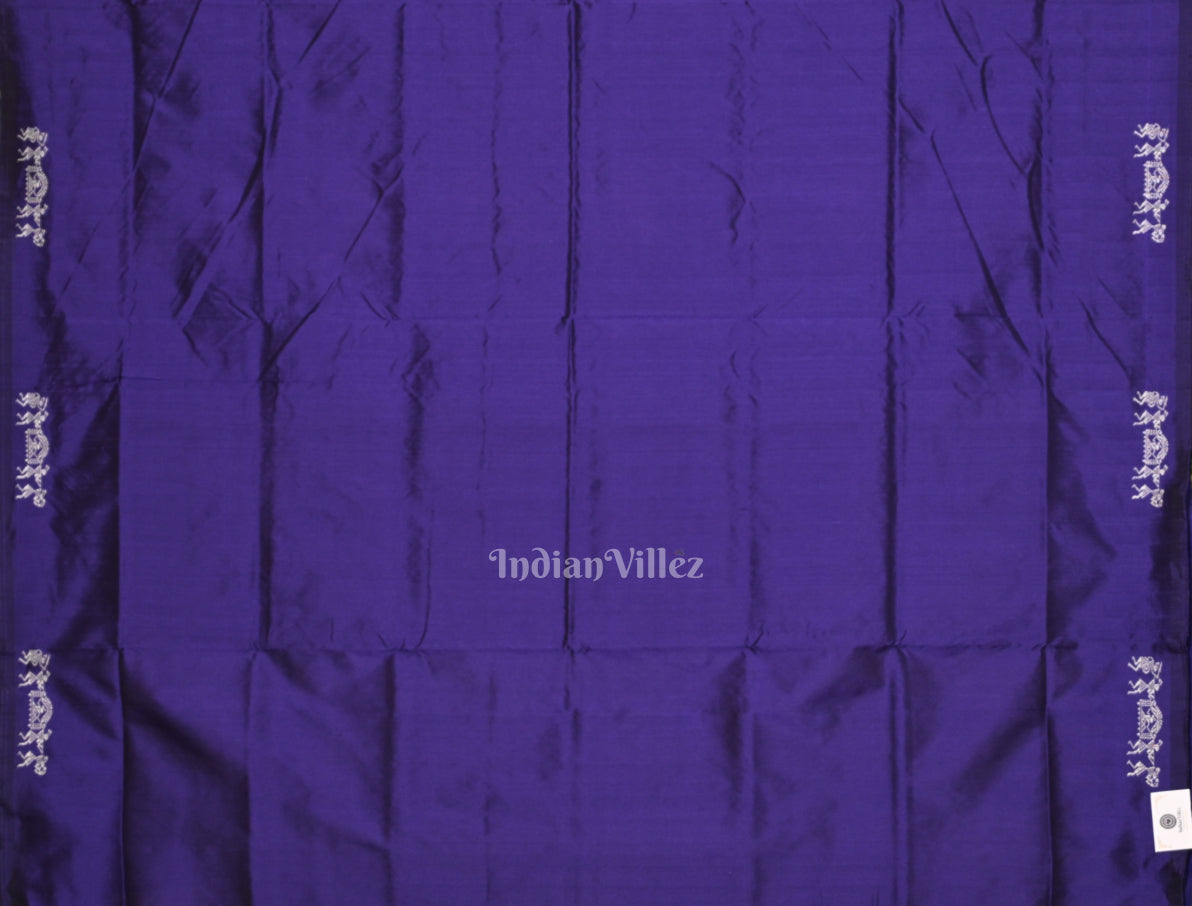 Mehendi Green Blue Tribal Doli Sawari Odisha Ikat Bomkai Sambalpuri Silk Saree