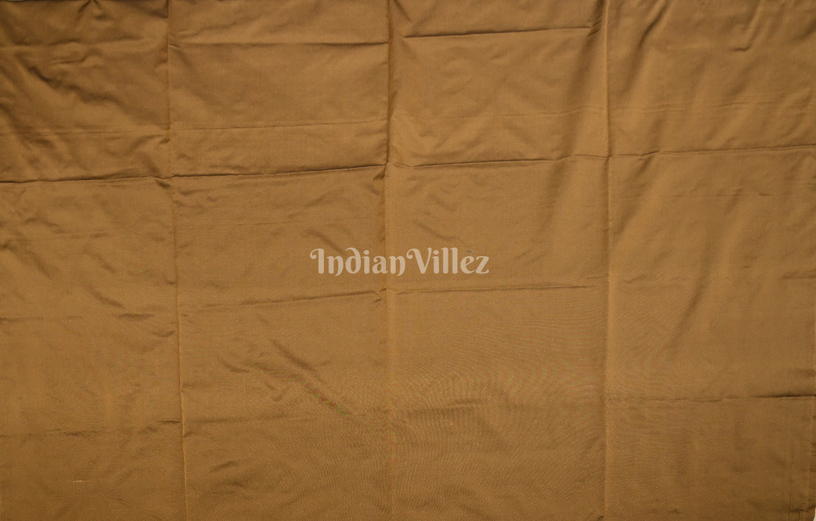 Olive Green Brown South Tussar Silk Saree 