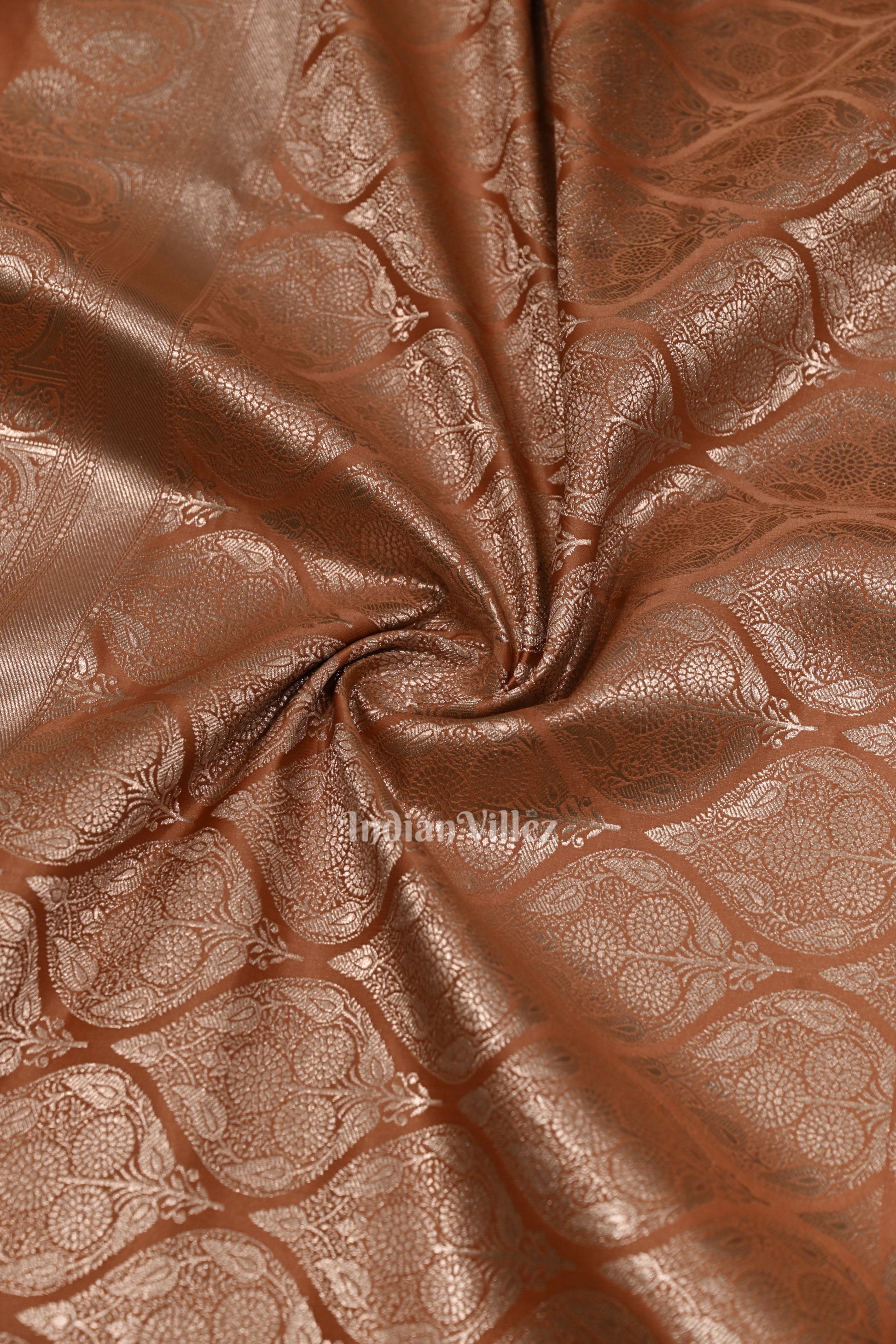 Exclusive  Peach  Zariwork Mashru Satin Silk Banarasi Saree 