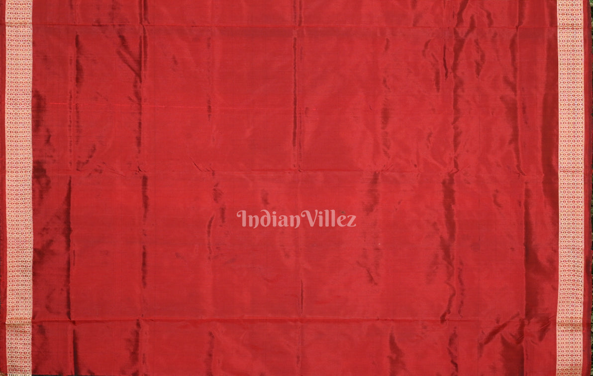 Green Red Tribal Theme Odisha Ikat Sambalpuri Silk Saree