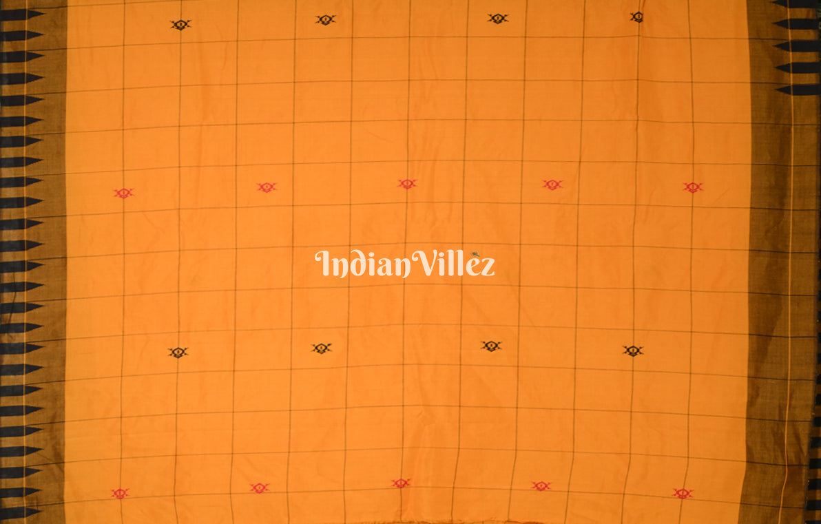 Mustard Yellow Odisha Handloom Natural Dye Kotpad Cotton Saree 