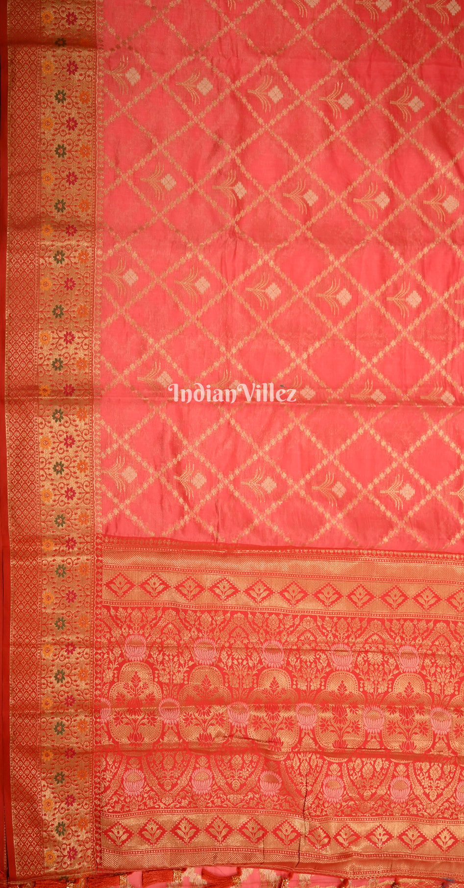 Red Patola-Inspired Pochampally South Silk Saree 