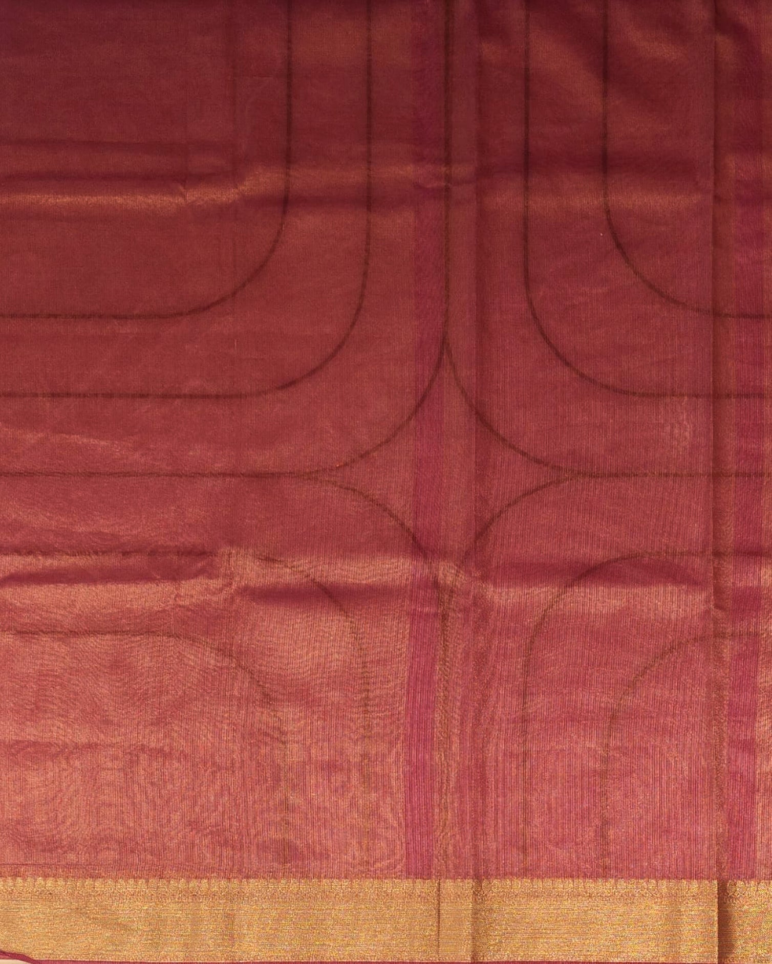 Reddish Orange Tissue Banarasi Saree