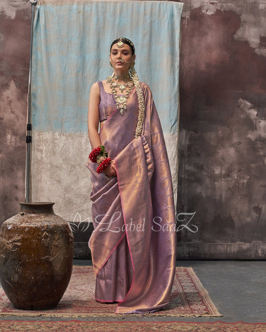 Purple Handloom Weaving saree