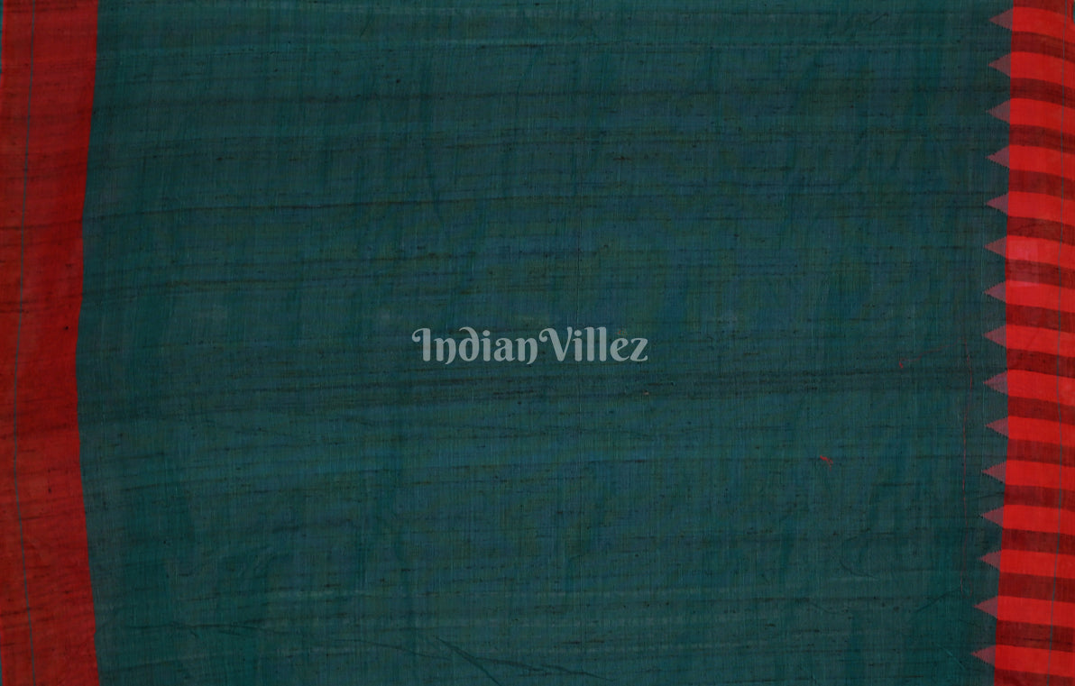 Blue Green Odisha Handloom Natural Dye Kotpad Tussar Saree