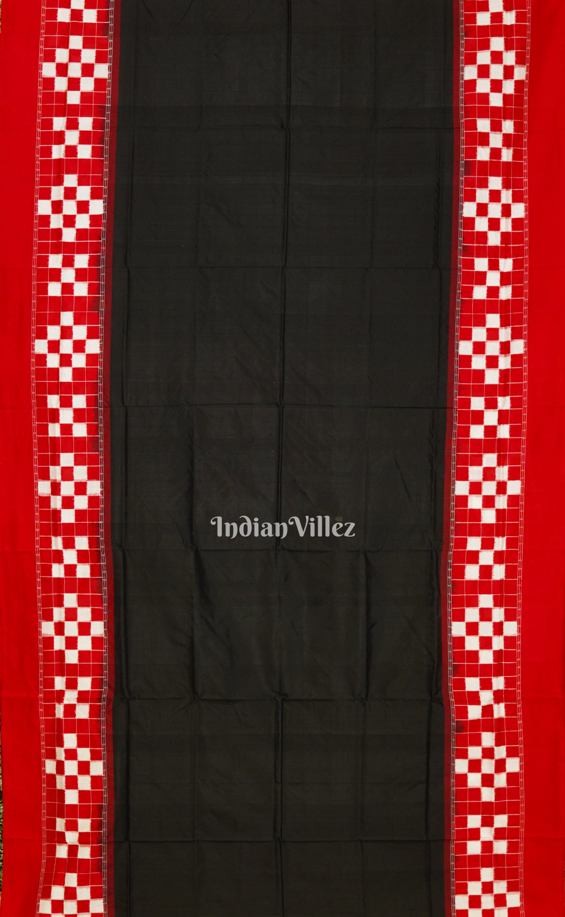 Black With Red Sambalpuri Pasapalli Theme Ikat Sambalpuri Silk Saree