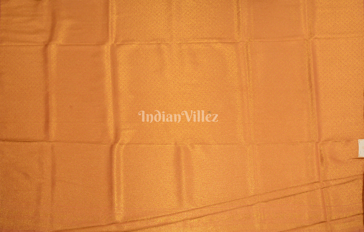 Mustard Yellow Gold Kanjivaram Silk Saree with Brocade Pallu