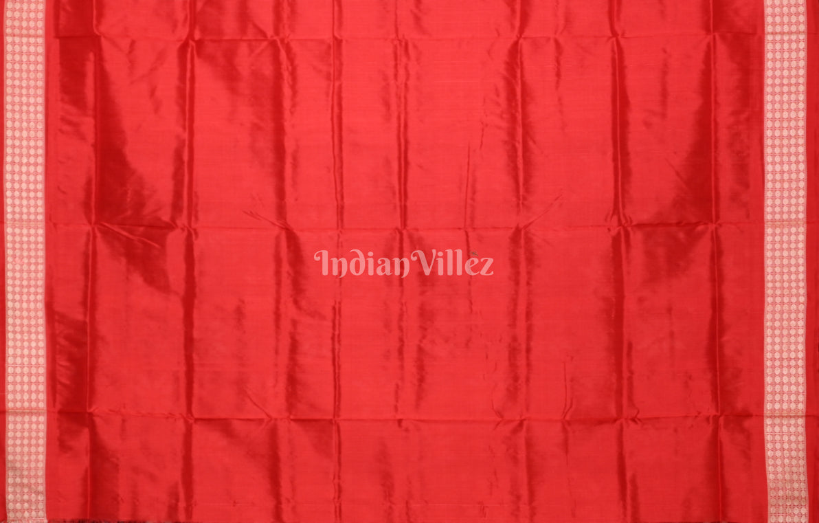 Black Red Telia Rumal Odisha Ikat Sambalpuri Silk Saree