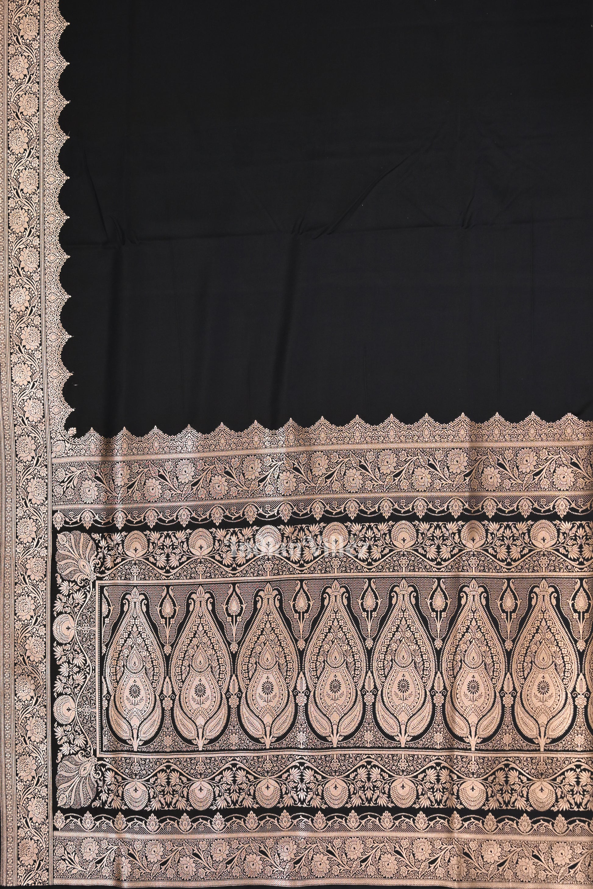 Exclusive Black Pure Soft Mashru Satin Silk Banarasi Saree 