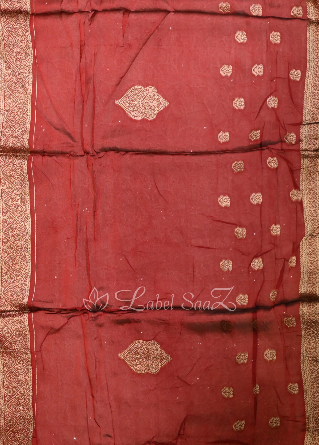 Maroon Buti Design Unstitched Salwar Suit 