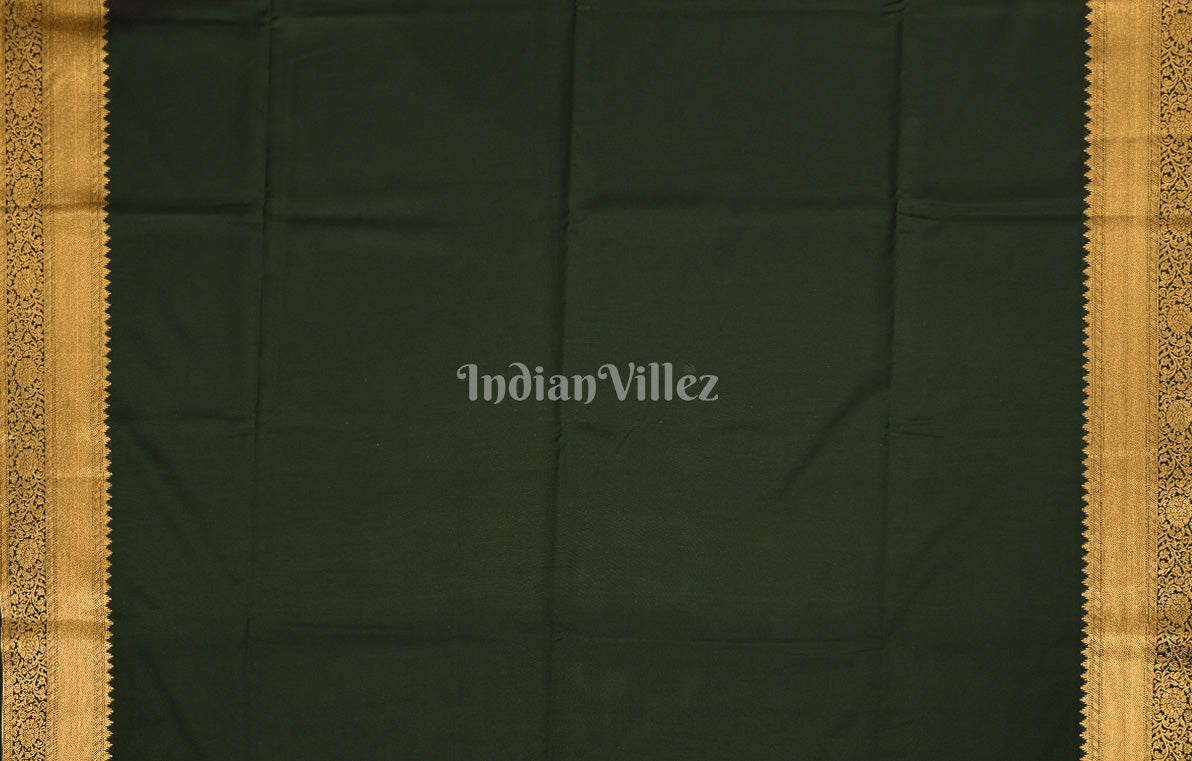 Coffee Bottle Green Kanjivaram Silk Saree 