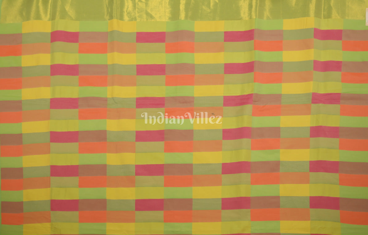 Green Multicoloured Soft Silk Weaving Saree