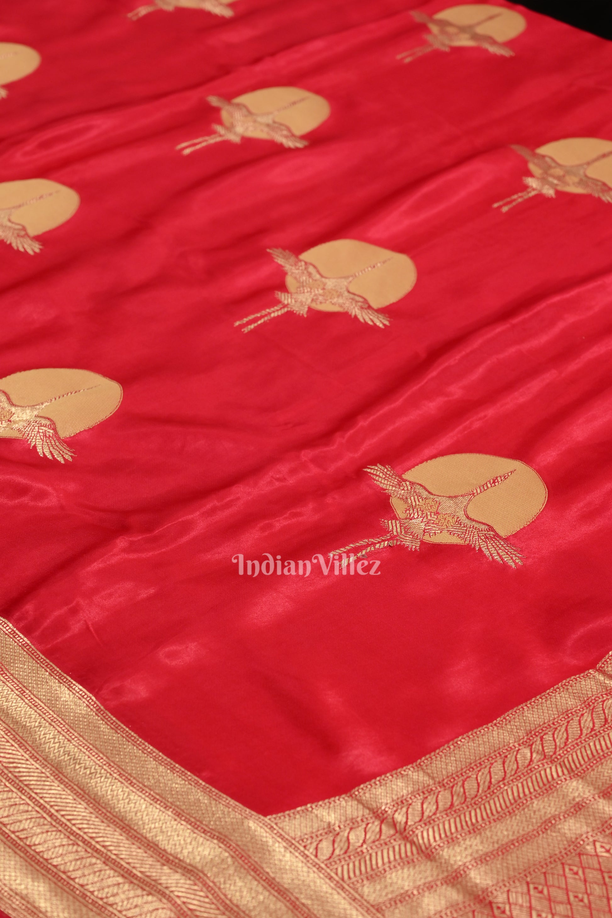 Bright Pink Mashru Satin Satin Silk Banarasi Saree