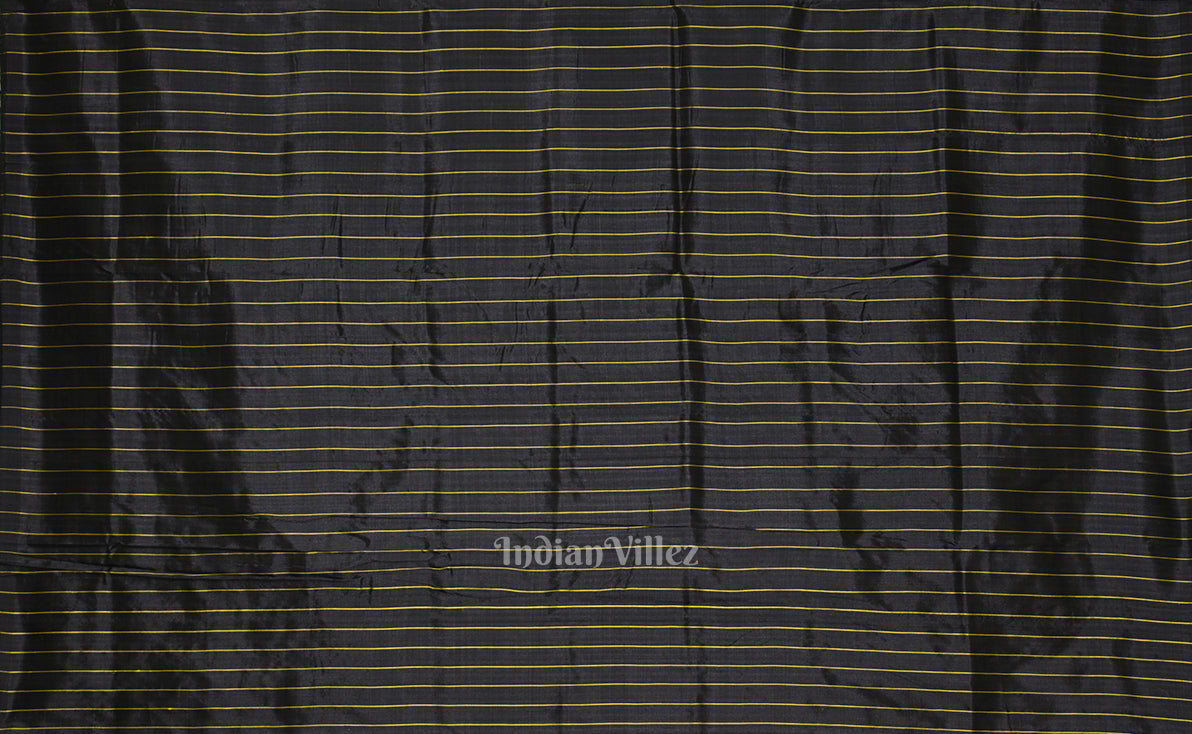 Black Hindi Varnamala Contemporary Designer Silk Saree 