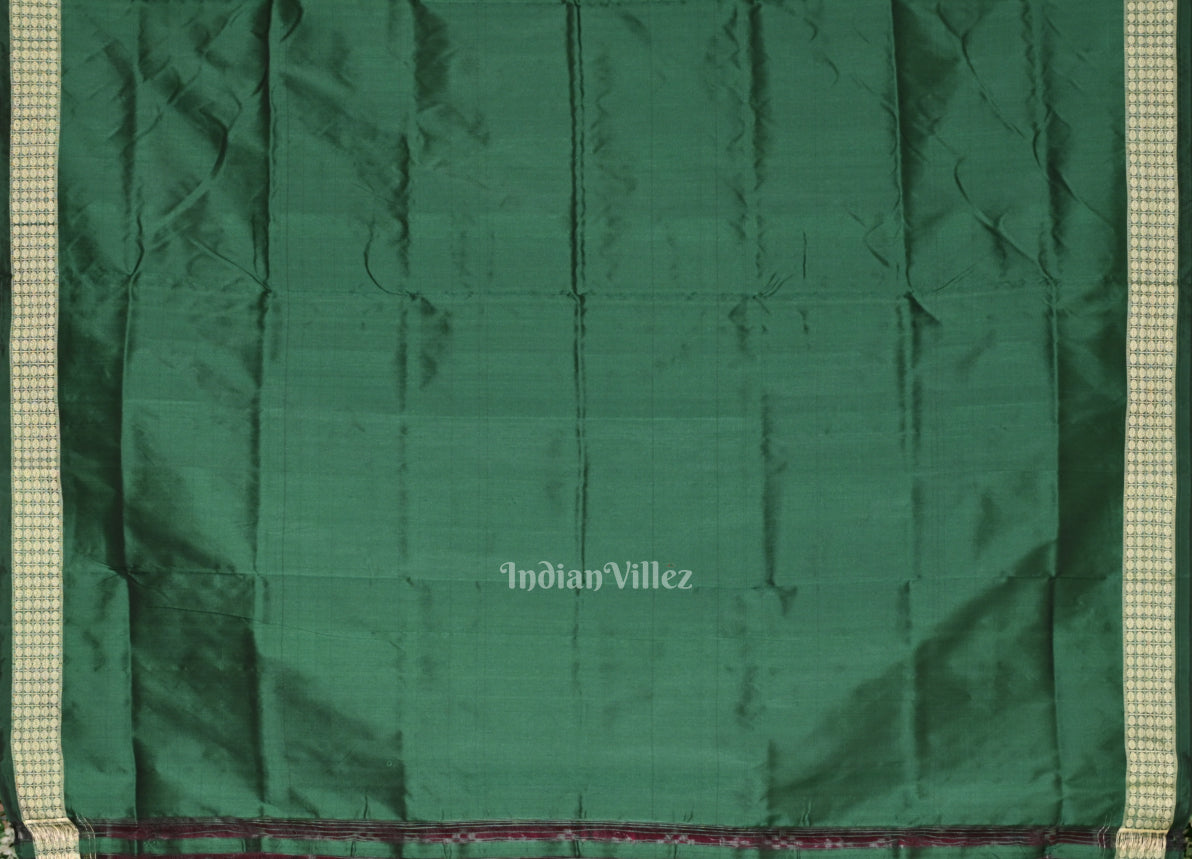 Magenta Pink Green Tribal Theme Odisha Ikat Sambalpuri Silk Saree