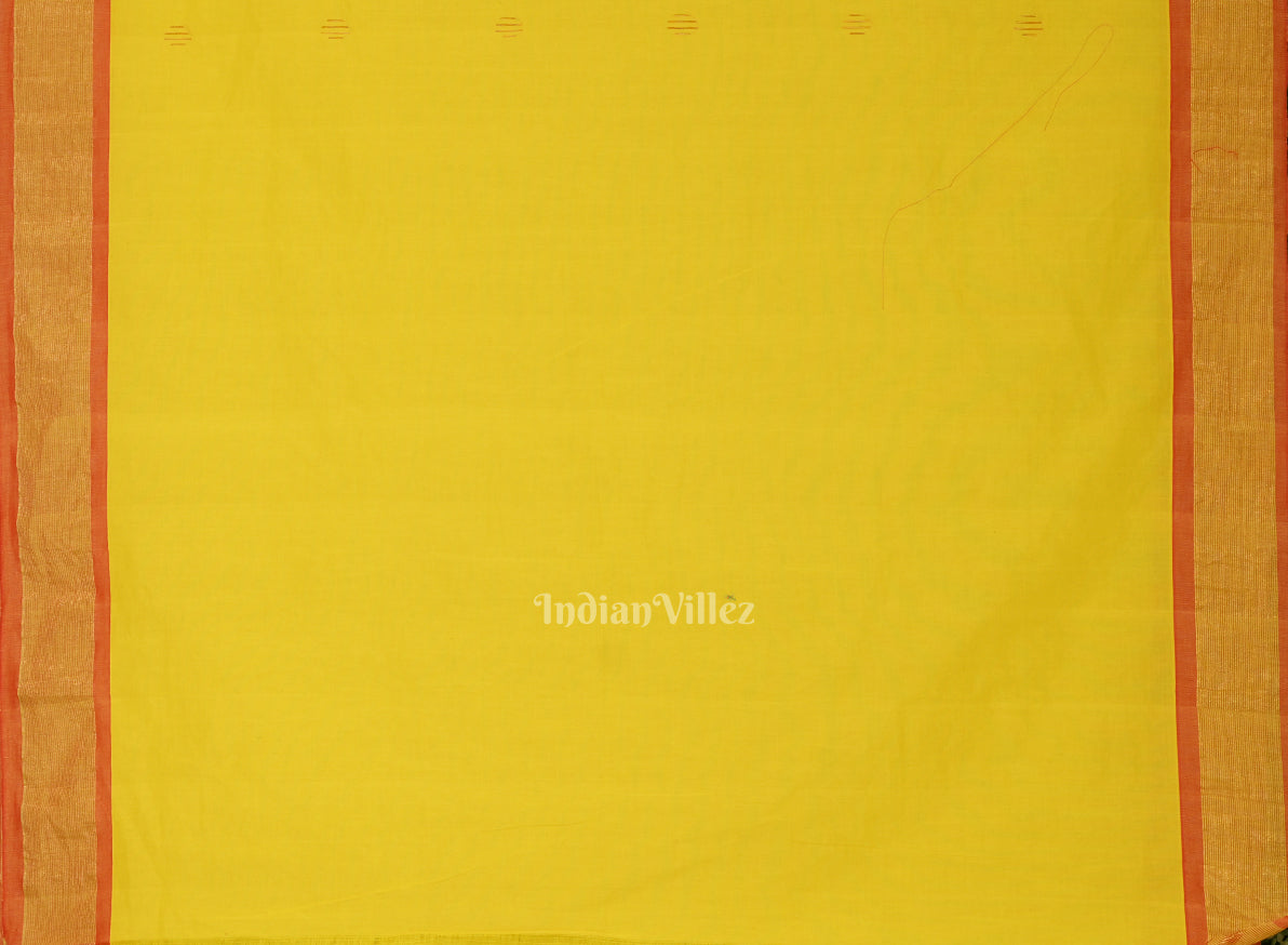 Yellow Rich Pallu Cotton Paithani Saree 