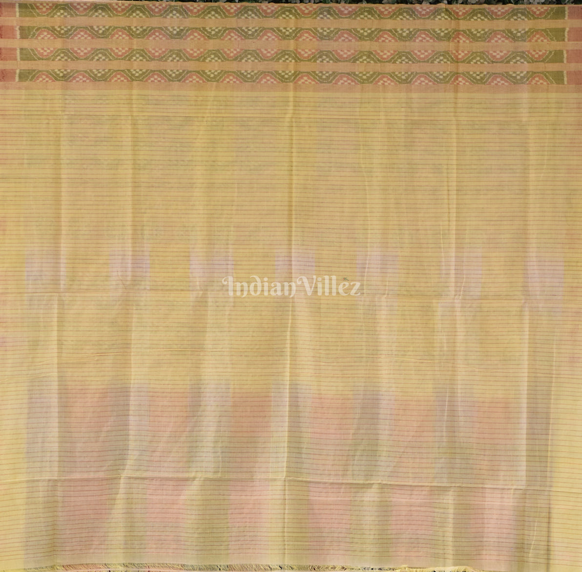 Red Blue Tribal Theme Pure Sambalpuri Cotton Saree